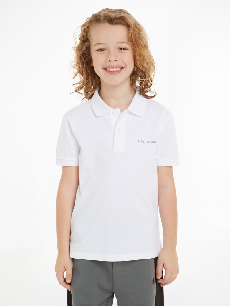 Calvin Klein White Minimalistic Logo Polo Shirt - Image 1 of 6