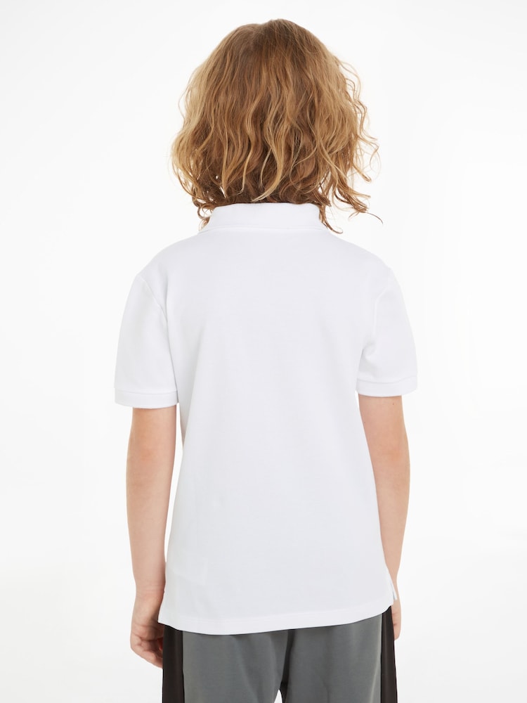 Calvin Klein White Minimalistic Logo Polo Shirt - Image 2 of 6