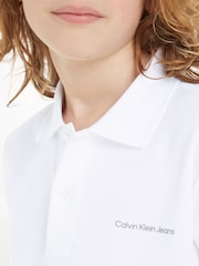 Calvin Klein White Minimalistic Logo Polo Shirt - Image 3 of 6