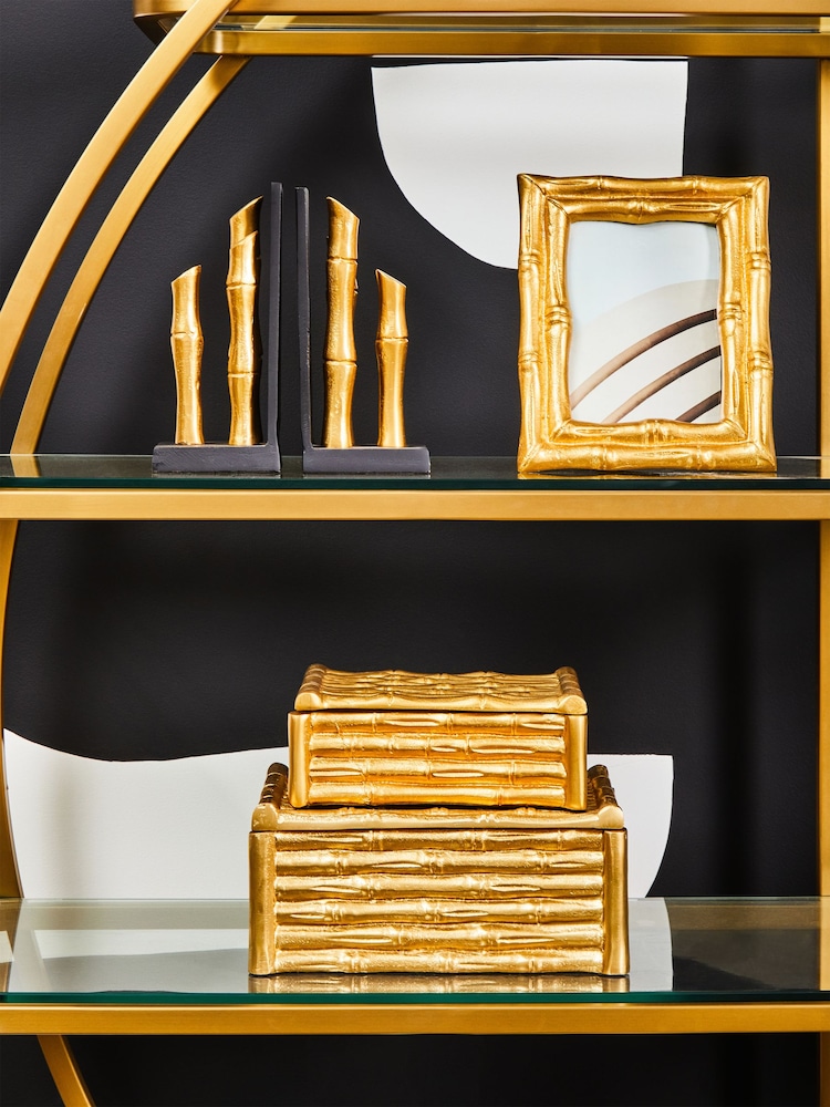 Fifty Five South Hiba Bamboo Effect Trinket Box - Imagen 1 de 6