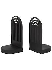 Fifty Five South Set of 2 Black Rubi Arched Bookends - Image 3 of 6