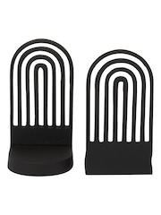 Fifty Five South Set of 2 Black Rubi Arched Bookends - Image 4 of 6