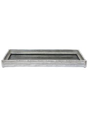 Fifty Five South Silver Hiba Bamboo Effect Mirrored Tray - Image 1 of 6