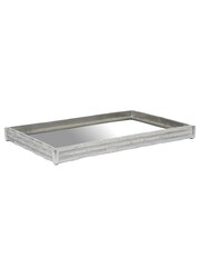 Fifty Five South Silver Hiba Bamboo Effect Mirrored Tray - Image 2 of 6