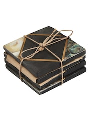 Fifty Five South Set of 4 Black/Gold Oriana Coasters - Image 5 of 6