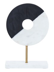 Fifty Five South Black and White Omari Disc Sculpture - Image 2 of 6