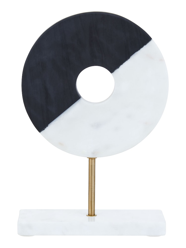 Fifty Five South Black and White Omari Disc Sculpture - Image 2 of 6
