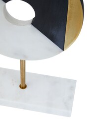 Fifty Five South Black and White Omari Disc Sculpture - Image 4 of 6