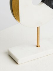 Fifty Five South Black and White Omari Disc Sculpture - Image 6 of 6