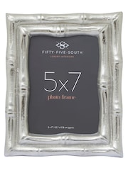 Fifty Five South Silver Hiba Bamboo Effect Photo Frame - Image 1 of 6