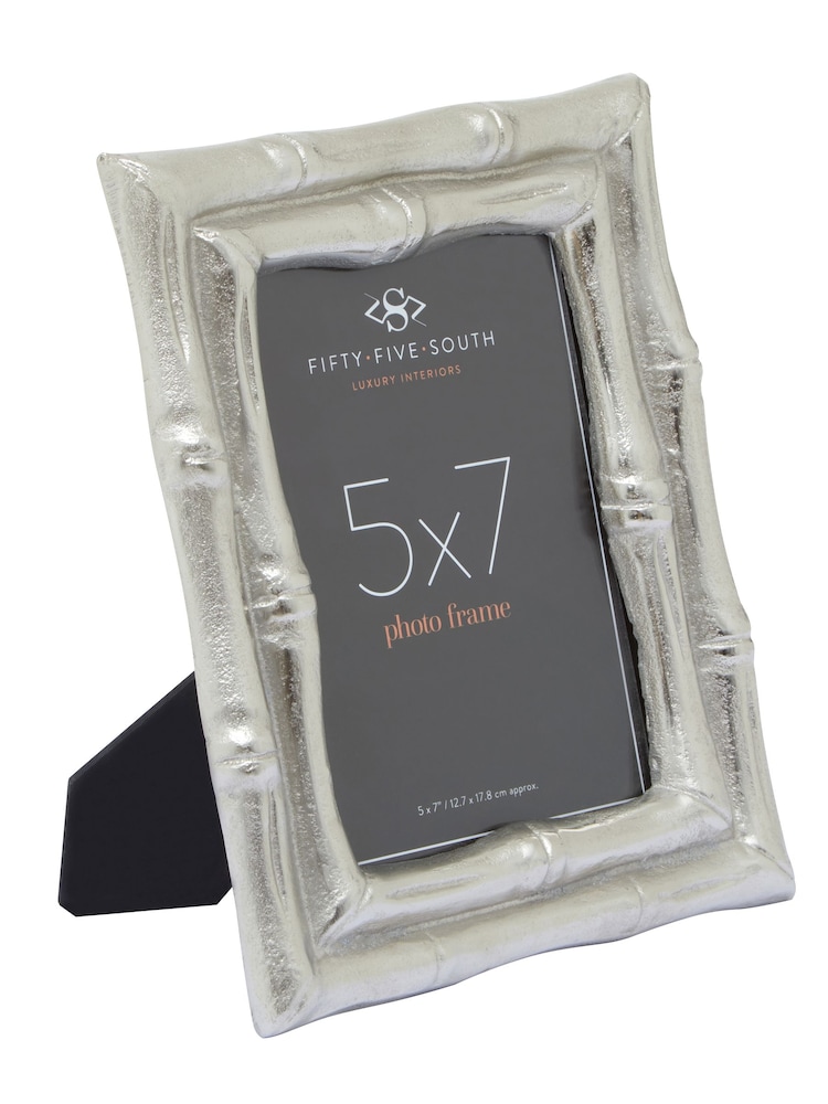 Fifty Five South Silver Hiba Bamboo Effect Photo Frame - Image 2 of 6