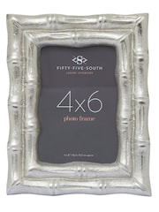 Fifty Five South Silver Hiba Bamboo Effect Photo Frame 4x6 - Image 1 of 6