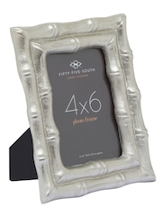 Fifty Five South Silver Hiba Bamboo Effect Photo Frame 4x6 - Image 2 of 6