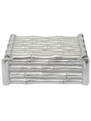 Fifty Five South Silver Hiba Bamboo Effect Trinket Box - Image 1 of 6