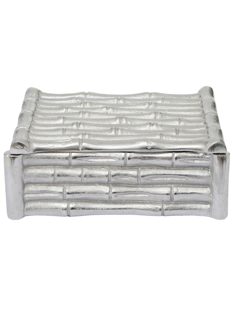 Fifty Five South Silver Hiba Bamboo Effect Trinket Box - Image 1 of 6