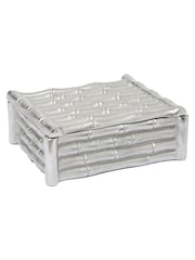 Fifty Five South Silver Hiba Bamboo Effect Trinket Box - Image 3 of 6