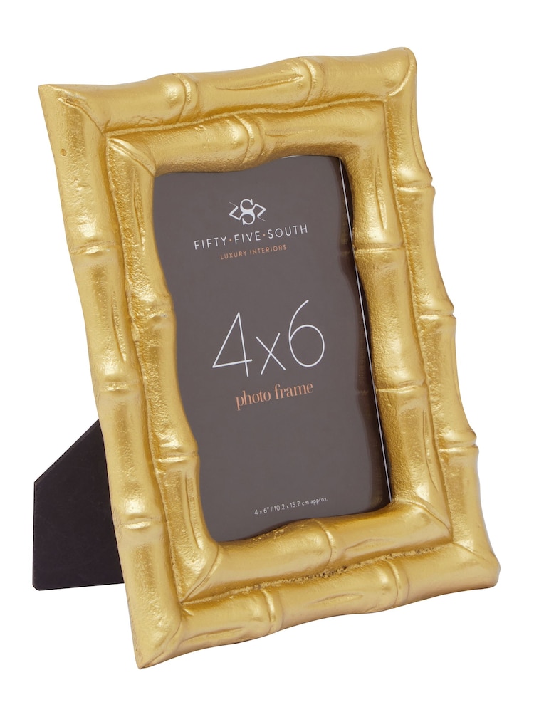 Fifty Five South Gold Hiba Bamboo Effect Photo Frame 4x6 - Image 2 of 6 Fifty Five South Gold Hiba Bamboo Effect Photo Frame 4x6 - Image 2 of 6
