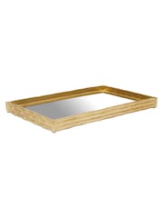 Fifty Five South Gold Hiba Bamboo Effect Mirrored Tray - Image 2 of 6