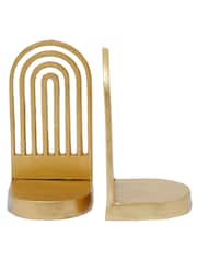 Fifty Five South Set of 2 Gold Rubi Arched Bookends - Image 3 of 6