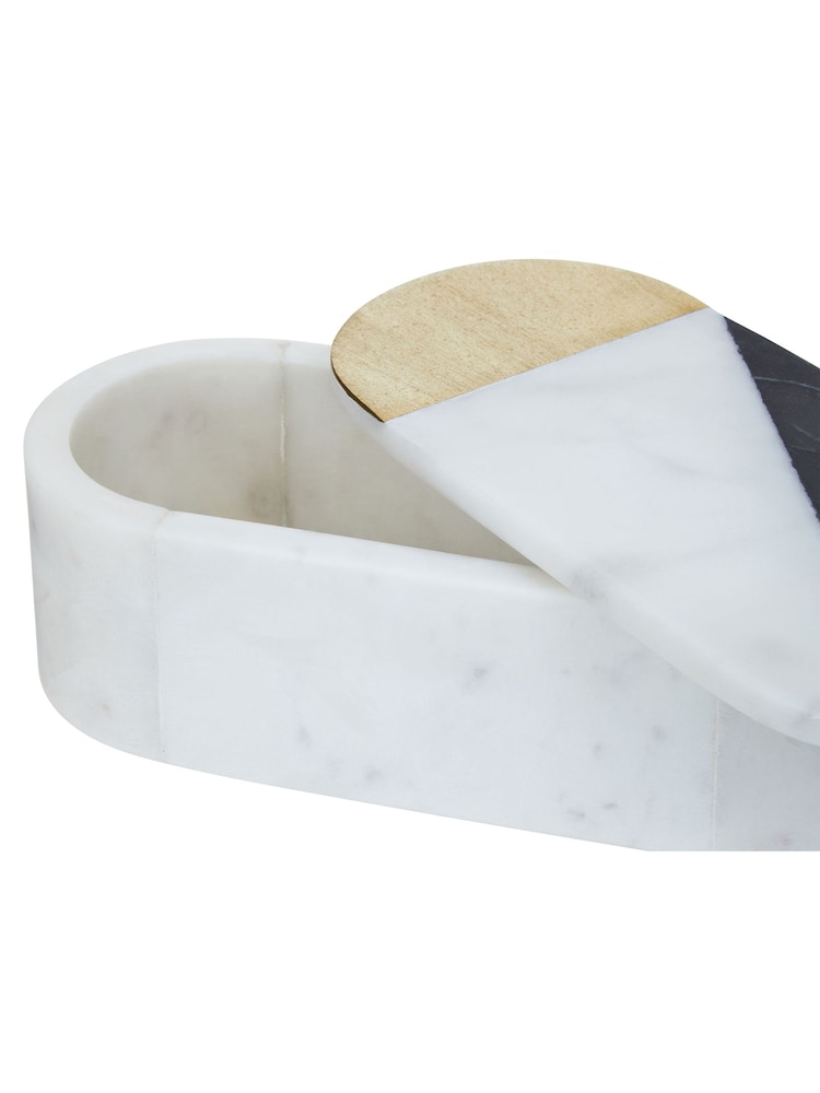 Fifty Five South Black And White Omari Marble Trinket Box - Image 2 of 2