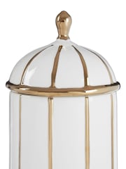 Fifty Five South White Coletta Ceramic Jar with Lid - Image 4 of 4