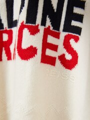 Reiss Off White Bonham 3-9 yrs Wool-Blend Alpine Race-Intarsia Jumper - Image 4 of 4