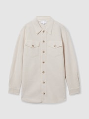 LES 100 CIEL Cream Reiss | Les 100 Ciels Boiled-Wool Bouclé Overshirt - Image 2 of 7