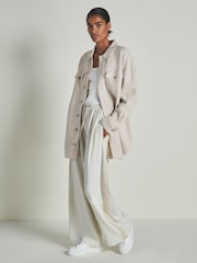 LES 100 CIEL Cream Reiss | Les 100 Ciels Boiled-Wool Bouclé Overshirt - Image 3 of 7