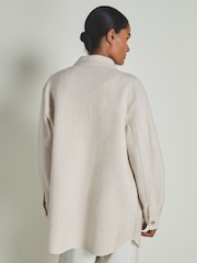 LES 100 CIEL Cream Reiss | Les 100 Ciels Boiled-Wool Bouclé Overshirt - Image 6 of 7