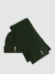 Изумрудно-зеленый - Reiss Cornelius Nutcracker Embroidered Hat and Scarf Set - Image 1 of 4
