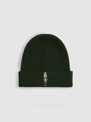 Изумрудно-зеленый - Reiss Cornelius Nutcracker Embroidered Hat and Scarf Set - Image 3 of 4