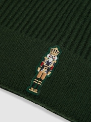 Изумрудно-зеленый - Reiss Cornelius Nutcracker Embroidered Hat and Scarf Set - Image 4 of 4