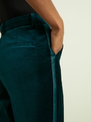 Reiss Teal Parisa Petite Velvet Flared Suit Trousers - Image 5 of 8