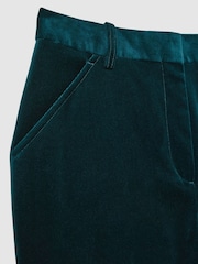Reiss Teal Parisa Velvet Flared Suit Trousers - Image 7 of 7