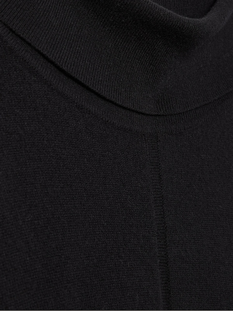 Reiss Black Winslet Roll-Neck Knitted Midi Dress With Cashmere - Image 7 of 7