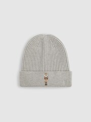 Мягкий меланж Серый - Reiss Cornelius Nutcracker Embroidered Hat and Scarf Set - Image 3 of 4