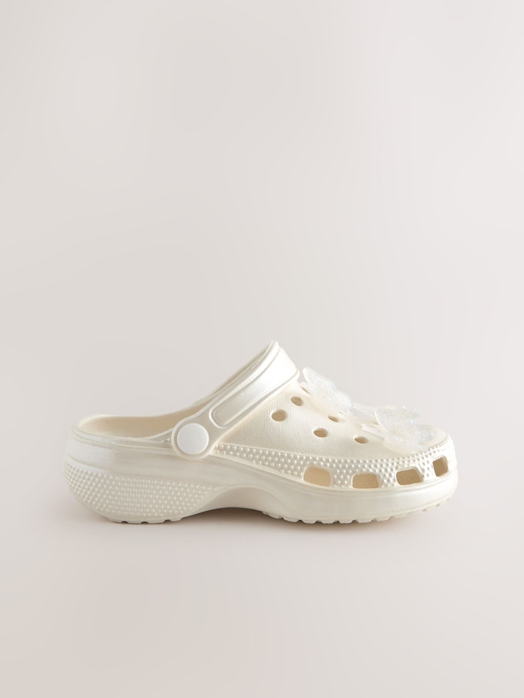 White Butterfly Clogs - Image 2 of 5