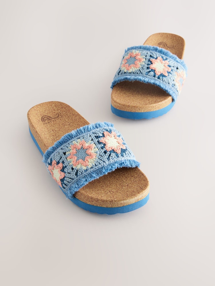 Blue Crochet Sliders - Image 1 of 5