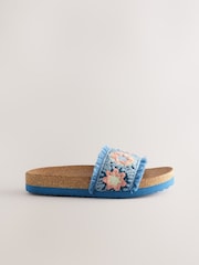 Blue Crochet Sliders - Image 2 of 5