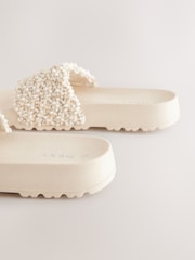 Ivory Pearl Woven Sliders - Image 3 of 4