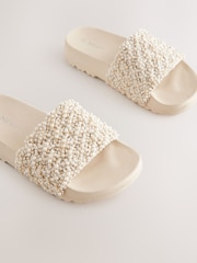 Ivory Pearl Woven Sliders - Image 4 of 4
