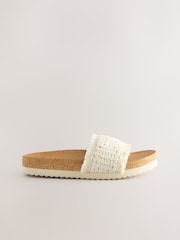 Neutral White Crochet Sliders - Image 2 of 4