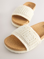 Neutral White Crochet Sliders - Image 3 of 4