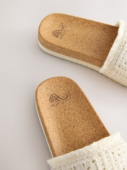 Neutral White Crochet Sliders - Image 4 of 4