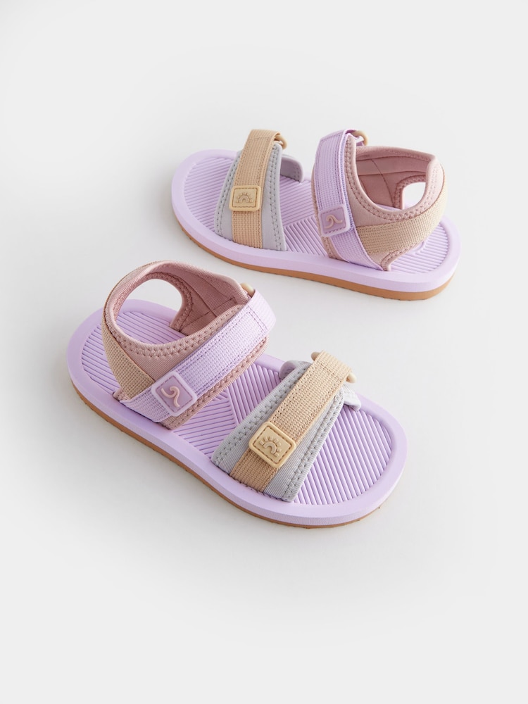 Purple Pastel Touch and Close Fastening Trekker Sandals - Image 1 of 5