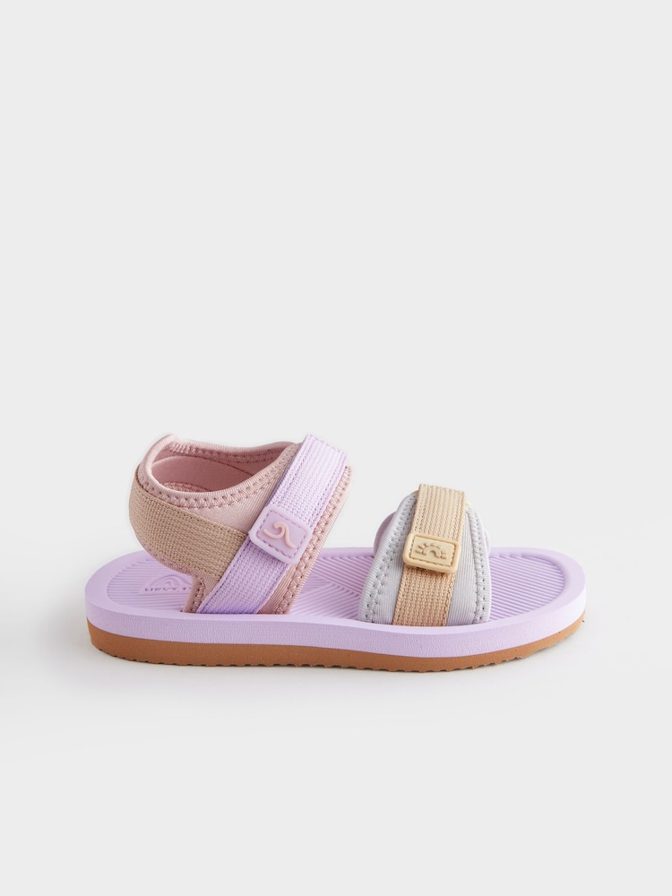 Purple Pastel Touch and Close Fastening Trekker Sandals - Image 2 of 5