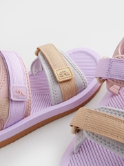 Purple Pastel Touch and Close Fastening Trekker Sandals - Image 4 of 5
