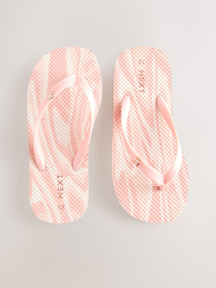Marmordruck, Pink - Flip-Flops - Bild 1 von 5 Marmordruck, Pink - Flip-Flops - Bild 1 von 5