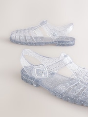 Silver Glitter Jelly Sandals - Image 3 of 5