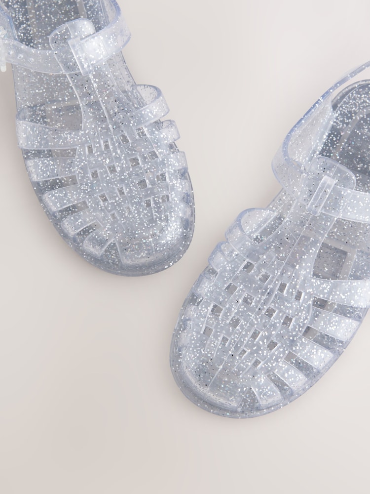 Silver Glitter Jelly Sandals - Image 5 of 5